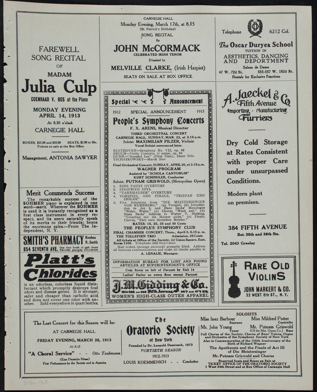 Symphony Concert for Young People, March 15, 1913, program page 9