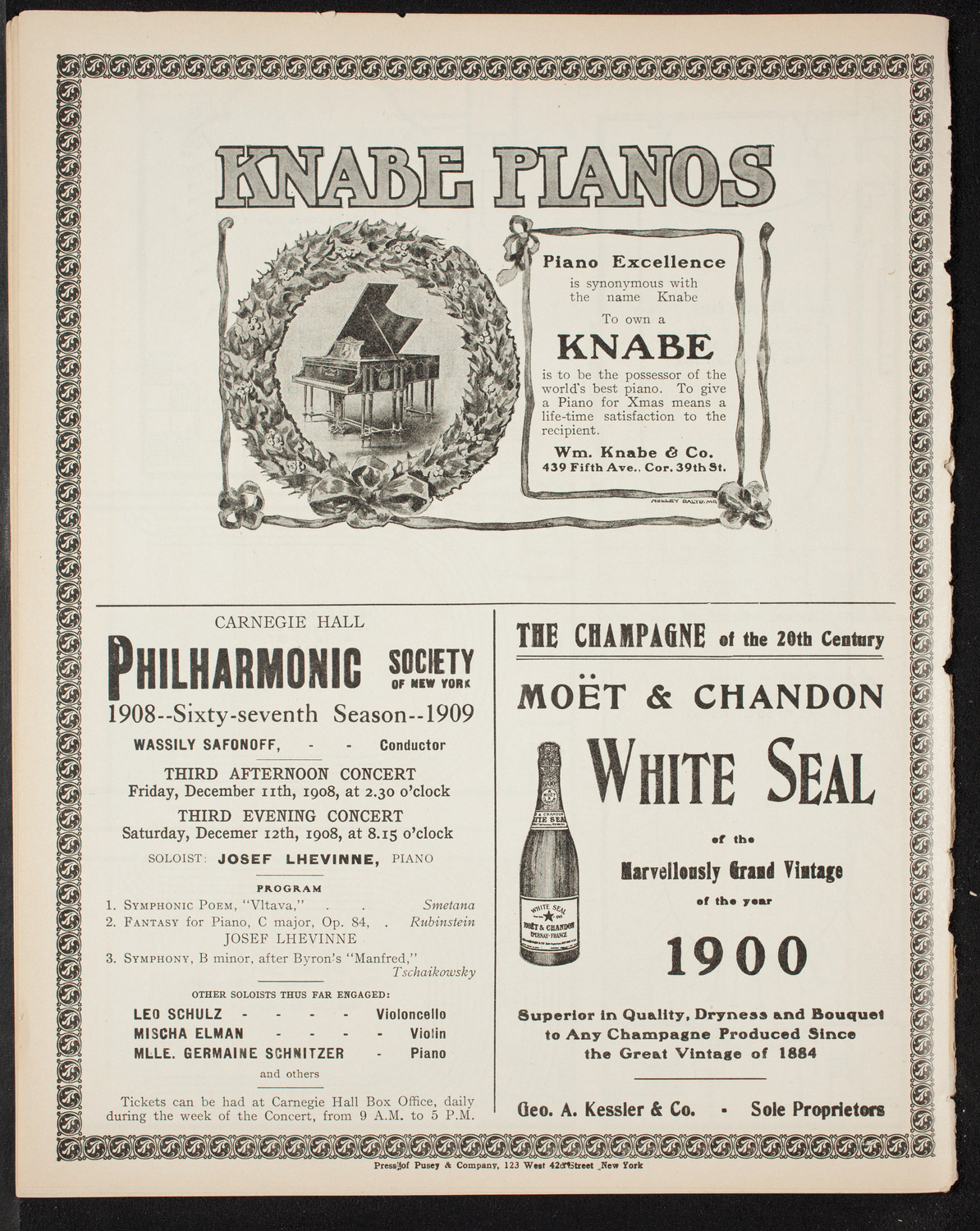 Russian Symphony Society of New York, December 10, 1908, program page 12