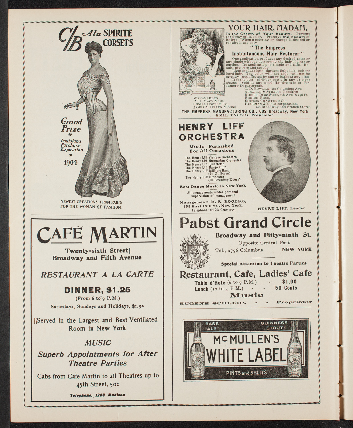 Benefit: Orthopedic Hospital, March 14, 1905, program page 8