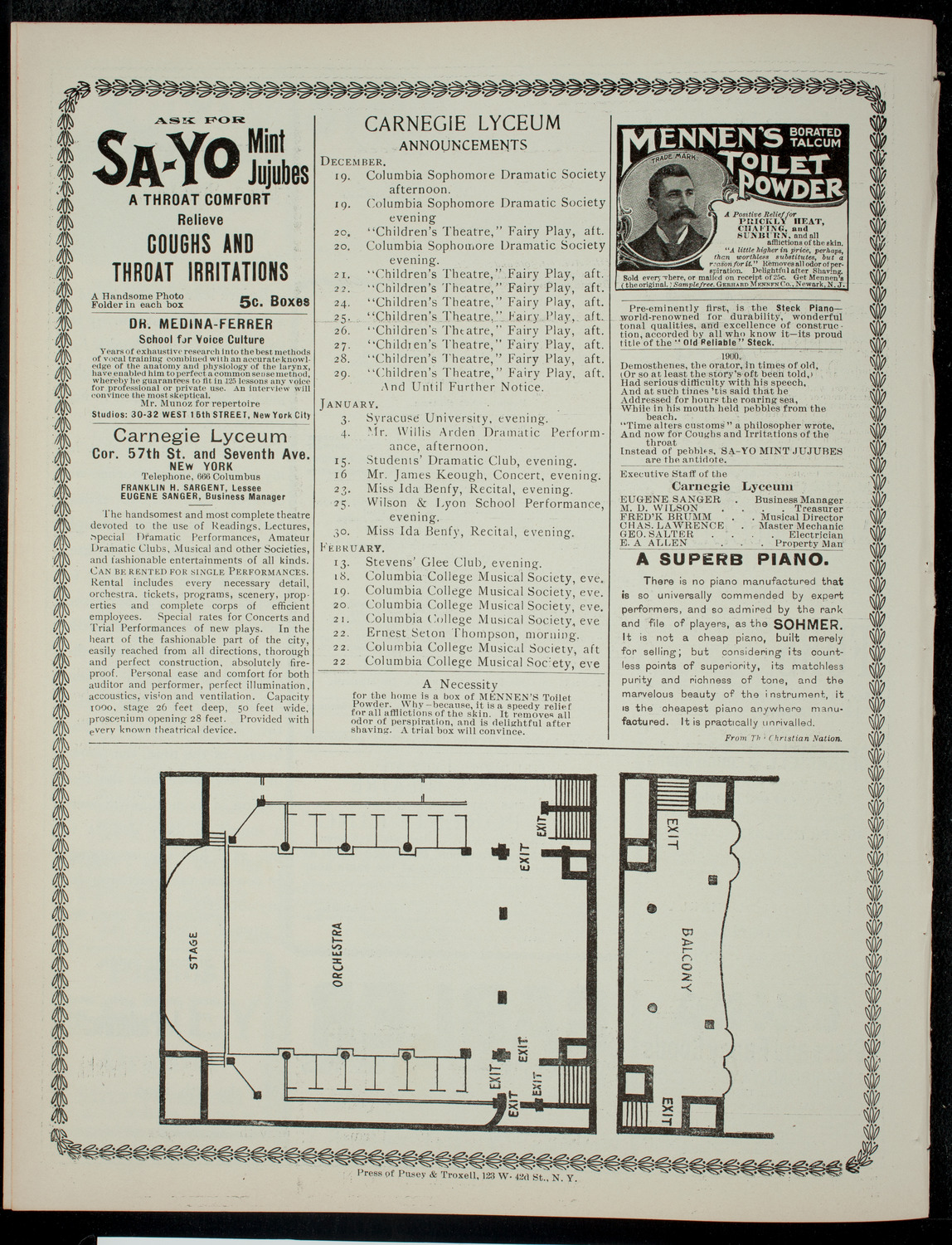 Columbia Sophomore Dramatic Society, December 18, 1900, program page 6