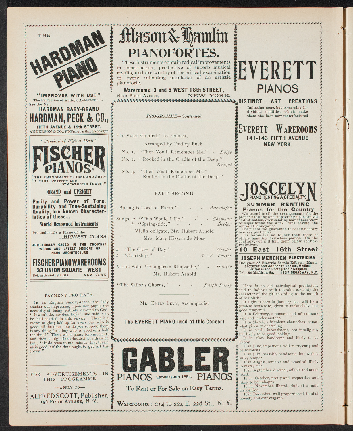 Concert by H.R. Humphries, May 18, 1901, program page 6