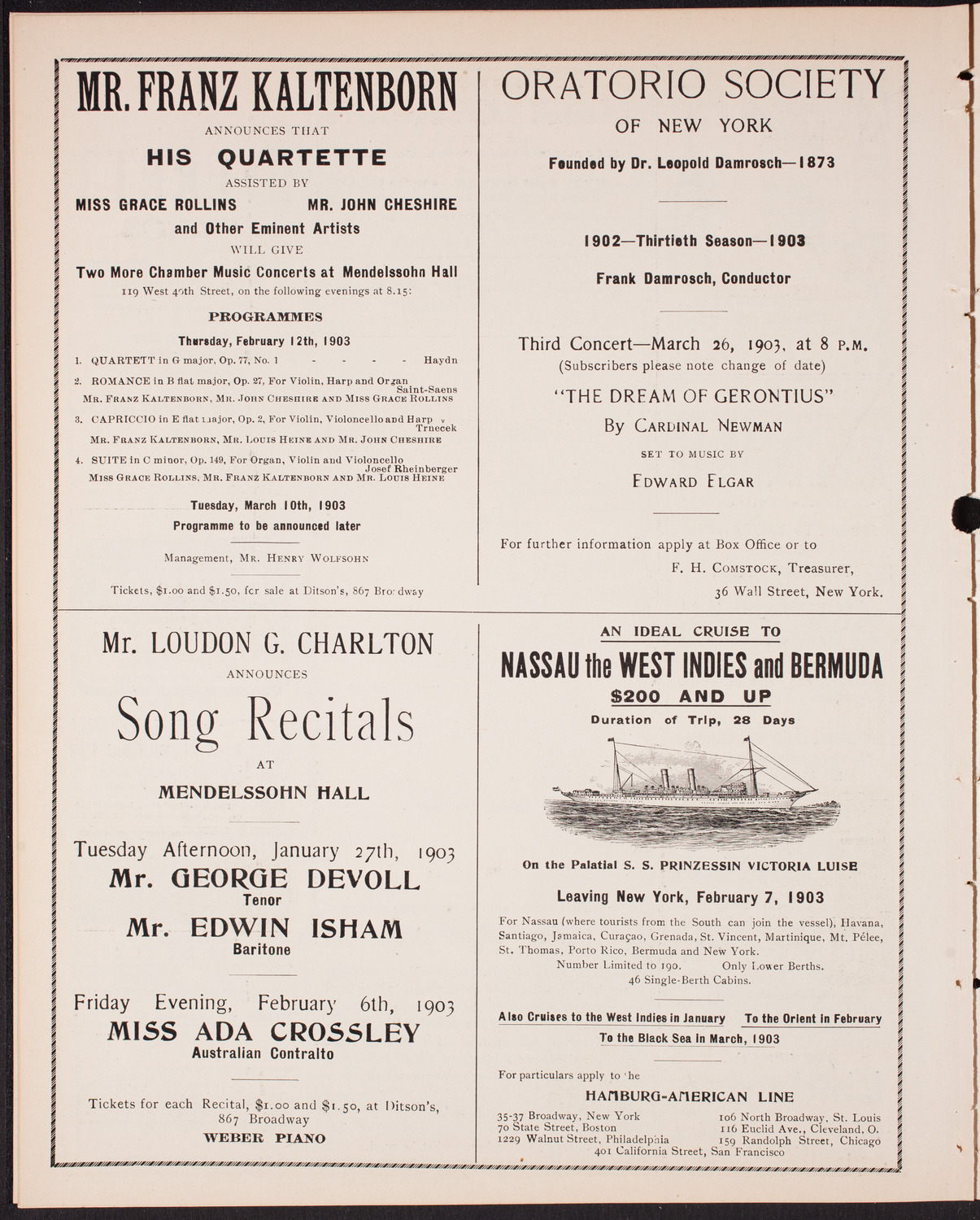 Benefit: New York College of Music Free Scholarship Fund, January 22, 1903, program page 8