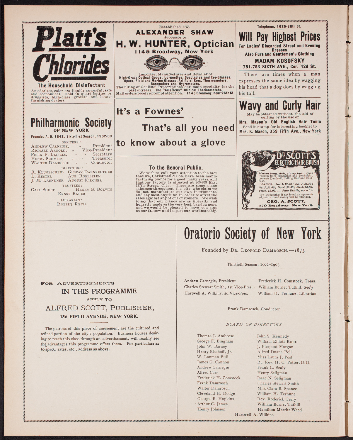 Musical Art Society of New York, December 18, 1902, program page 2