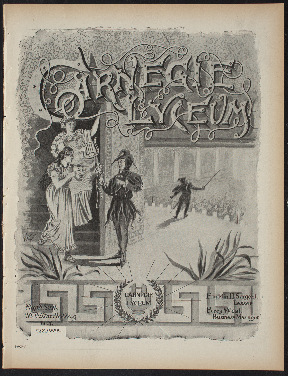 Stevens Institute Glee, Banjo, and Mandolin Clubs, March 9, 1897, program page 1