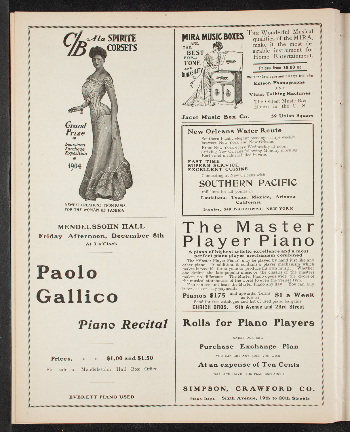 Musurgia of New York, December 6, 1905, program page 8