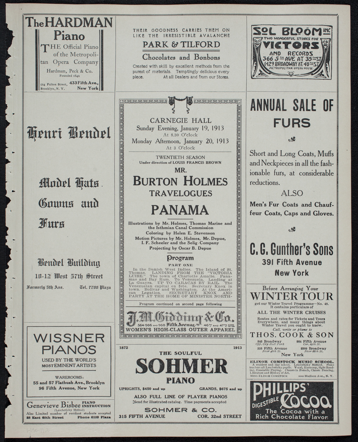 Burton Holmes Travelogue: Panama, January 19, 1913, program page 5