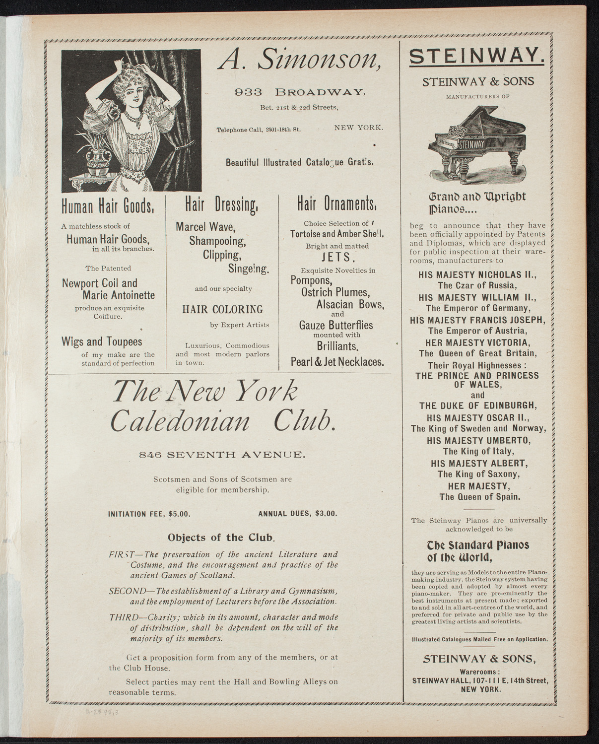 Frame's Concert Company, November 23, 1898, program page 5