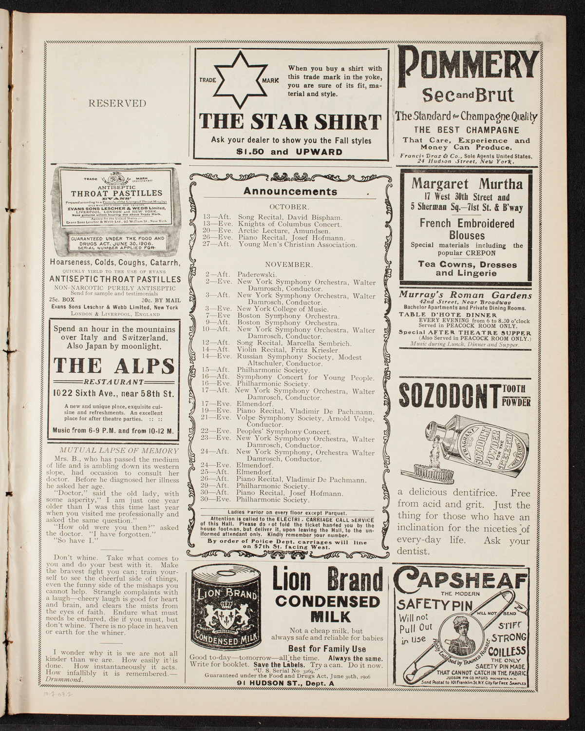 Rhondda Valley Male Concert Party, October 7, 1907, program page 3