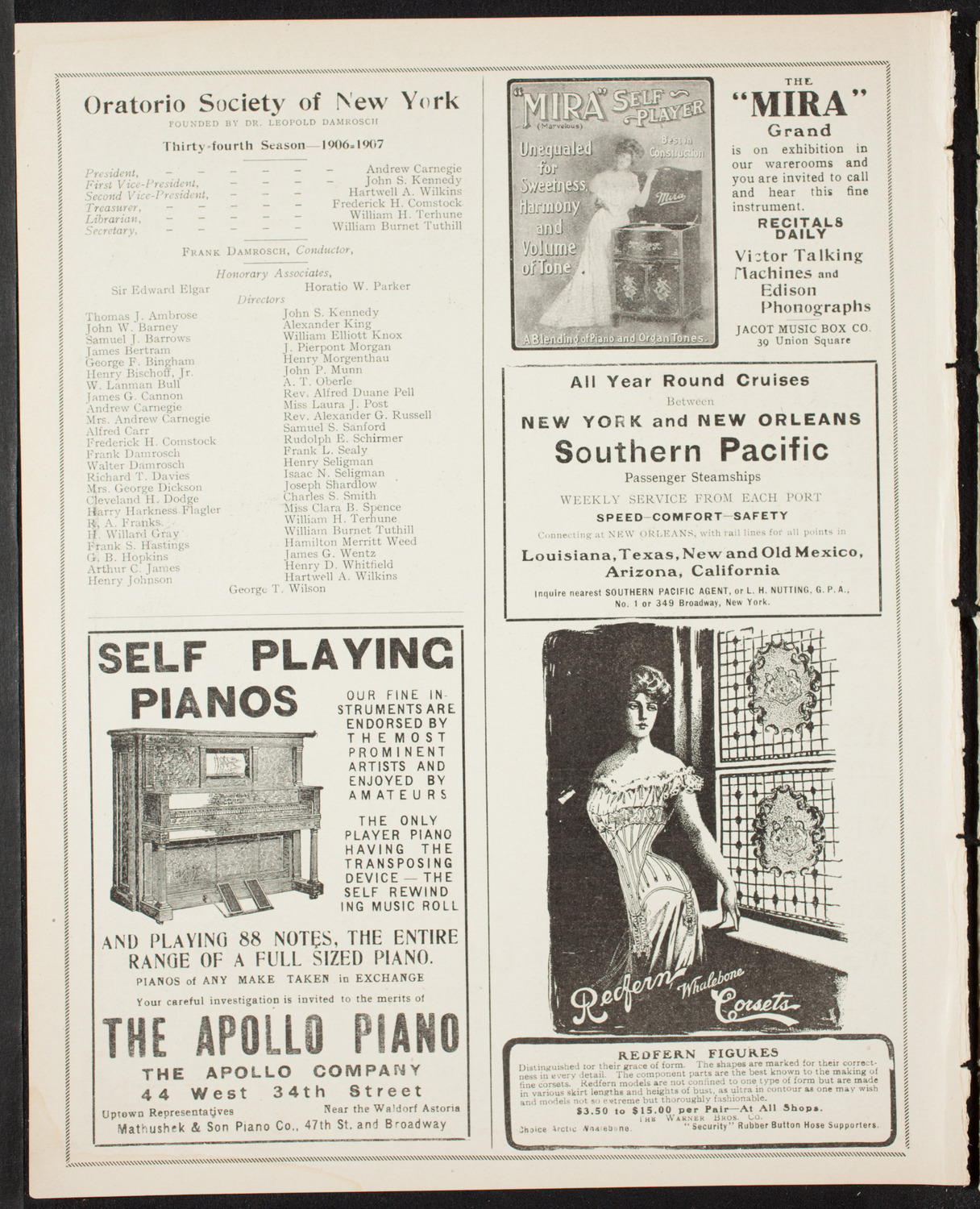 Oratorio Society of New York, March 26, 1907, program page 2