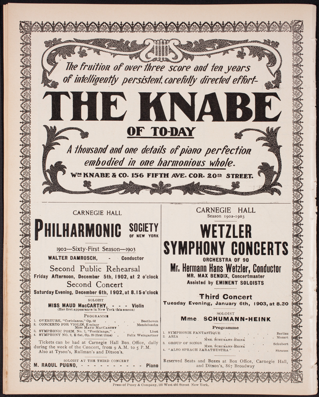 New York Banks' Glee Club, December 4, 1902, program page 12