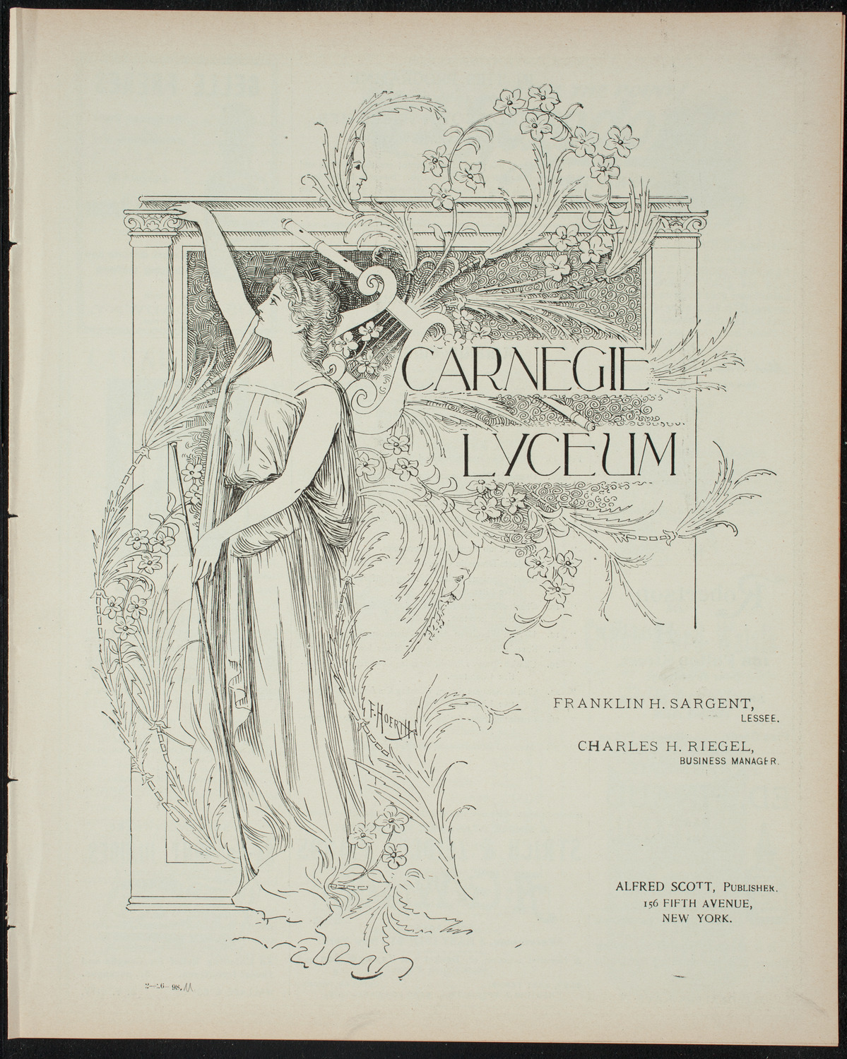 Comparative Literature Society Saturday Morning Conference, February 26, 1898, program page 1