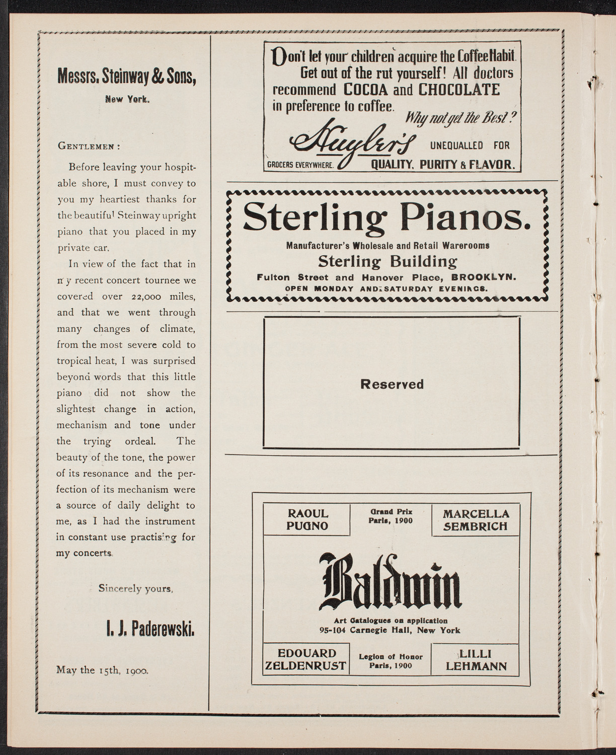 Musical Art Society of New York, March 12, 1903, program page 4