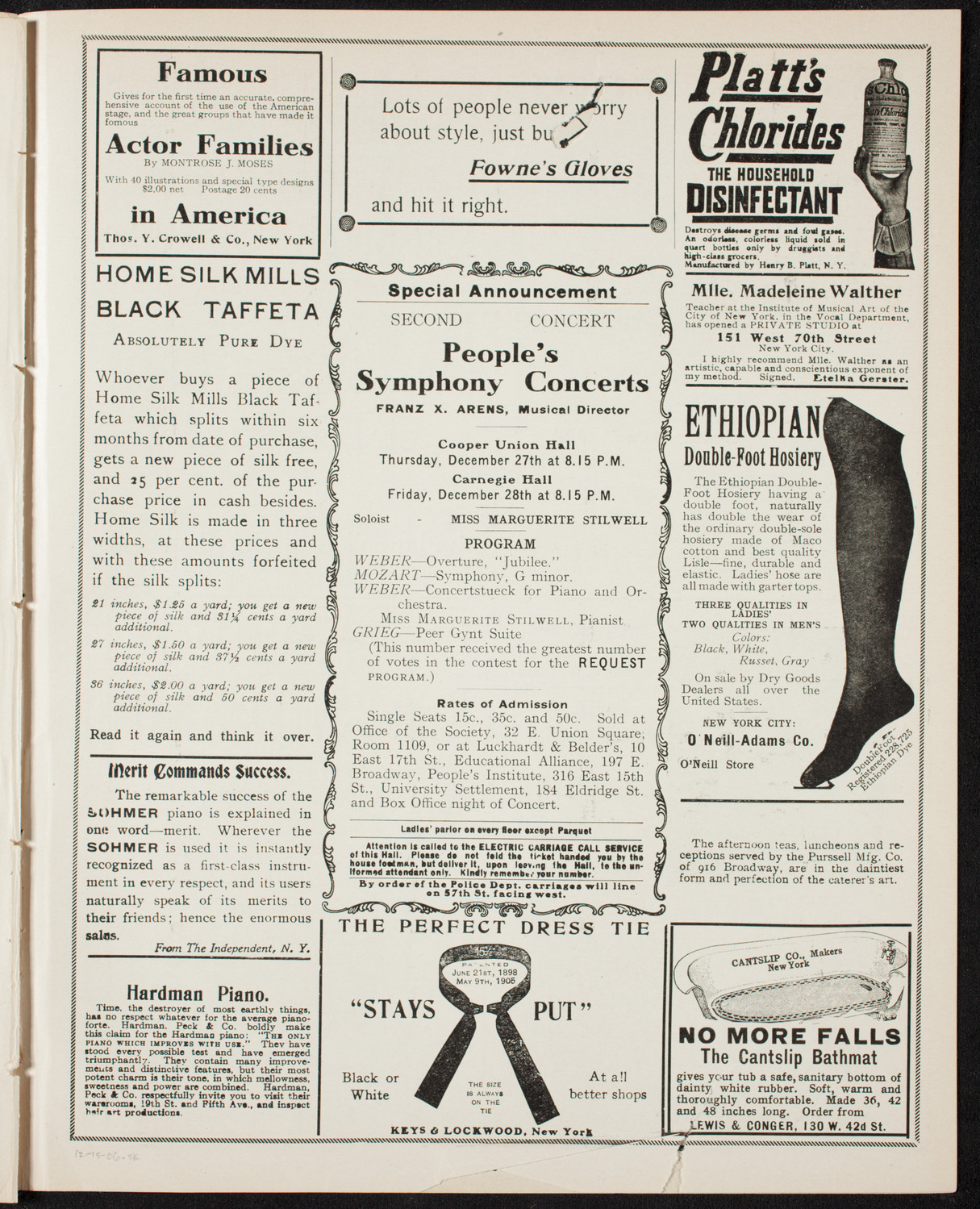 New York Symphony Orchestra, December 15, 1906, program page 9