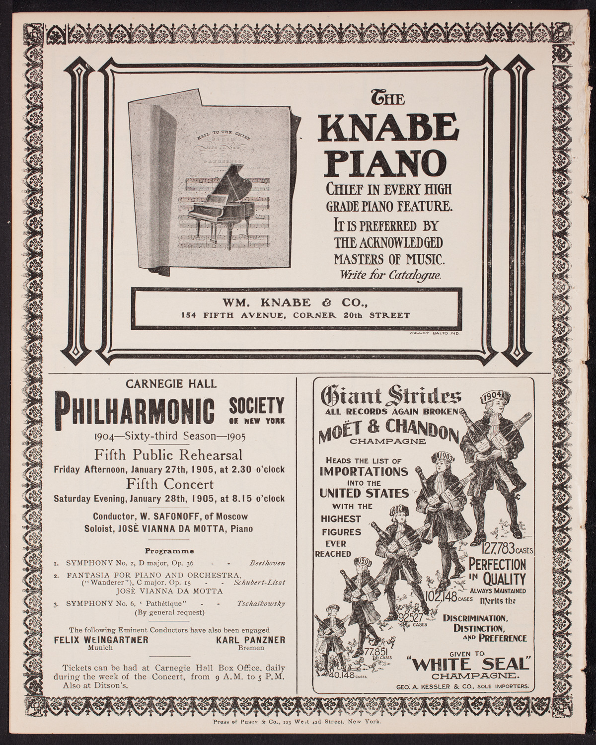 New York Symphony Orchestra, January 22, 1905, program page 12