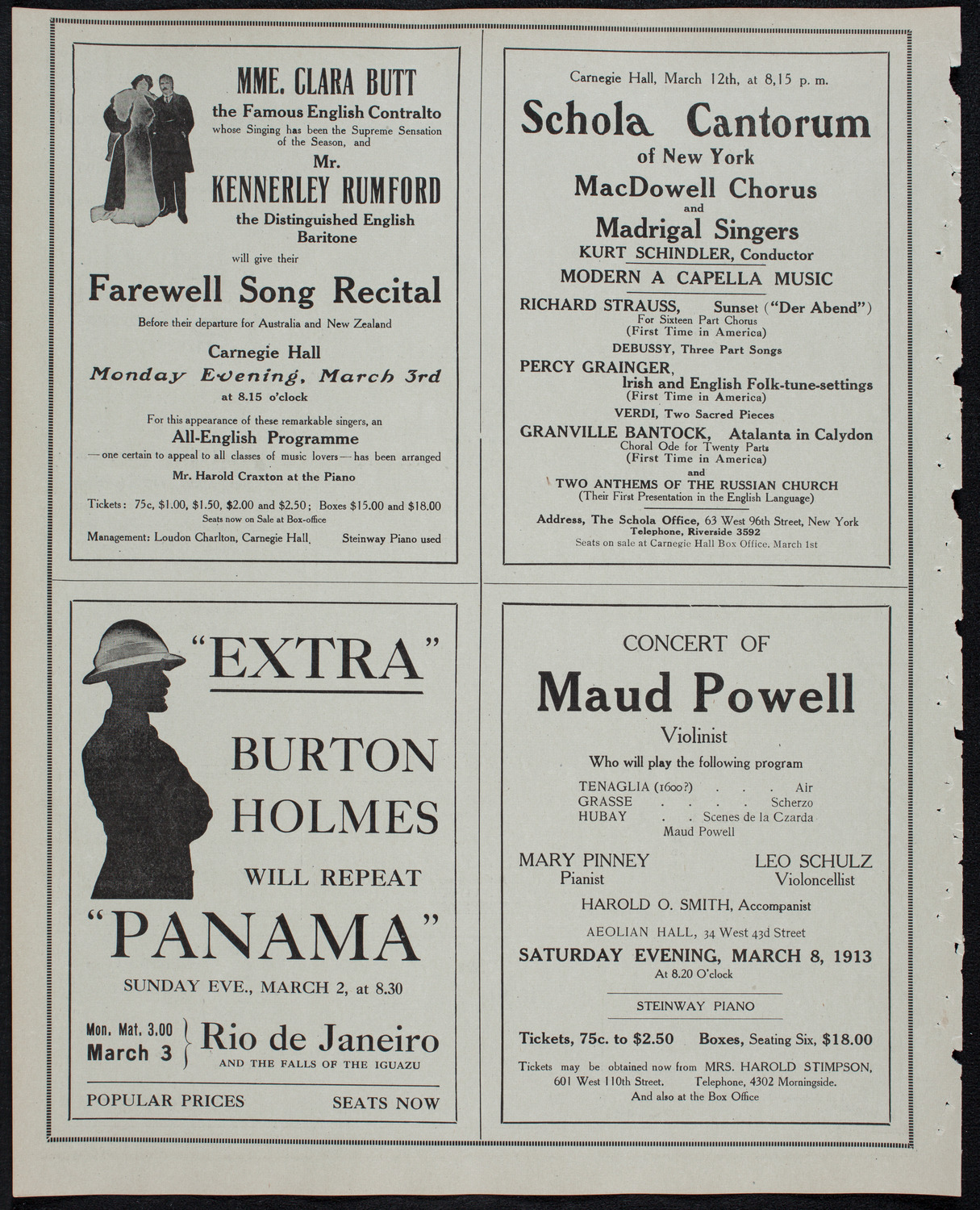 Efrem Zimbalist, Violin, and John Powell, Piano, February 25, 1913, program page 10