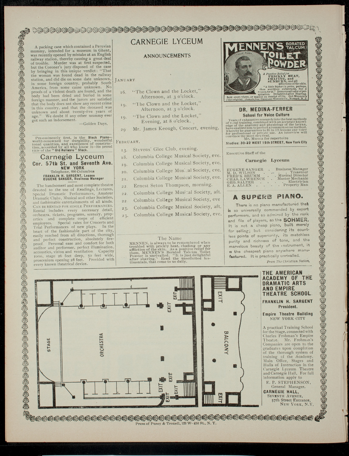 Students' Dramatic Club, January 15, 1901, program page 4