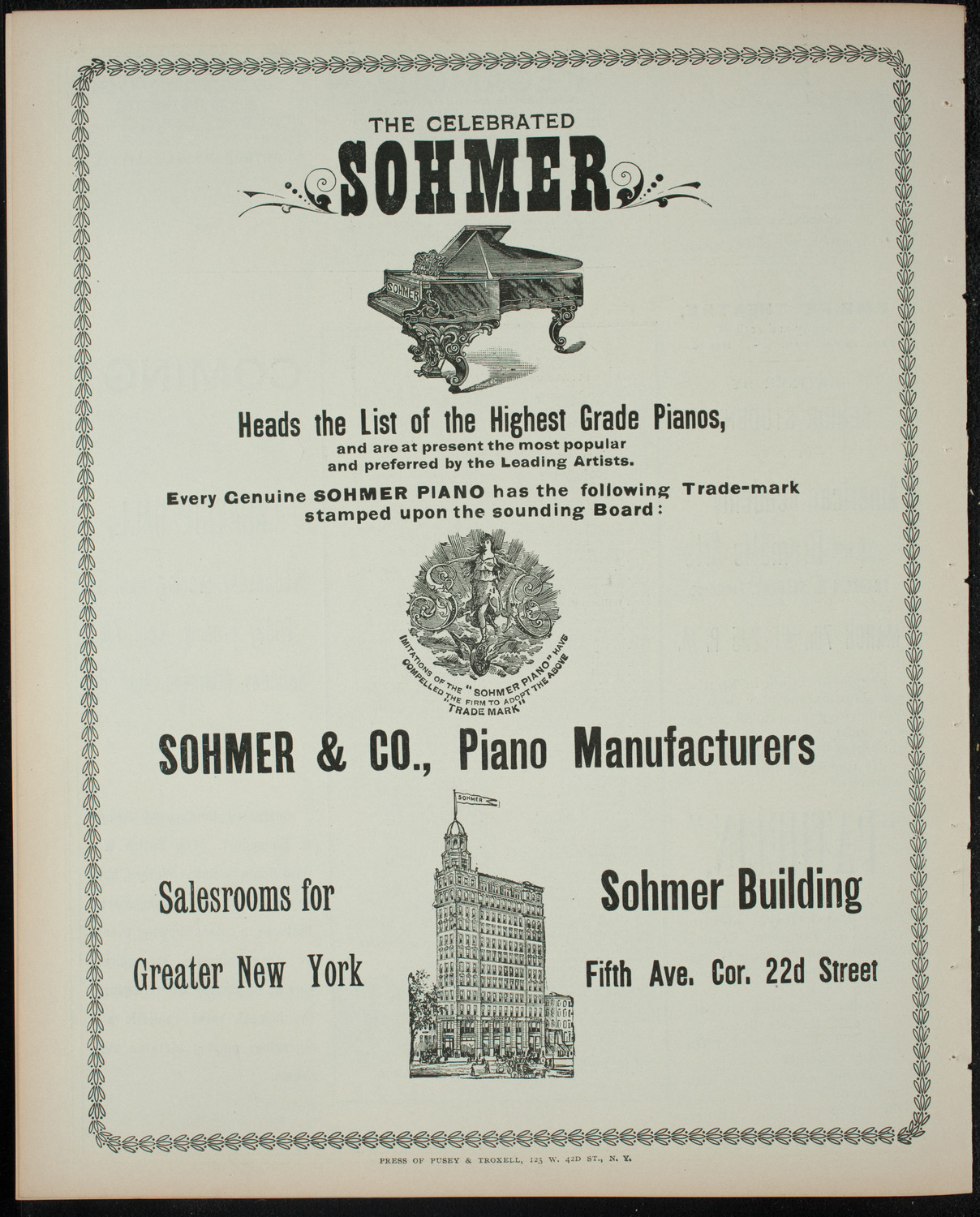 Columbia University Musical Society, March 1, 1899, program page 8