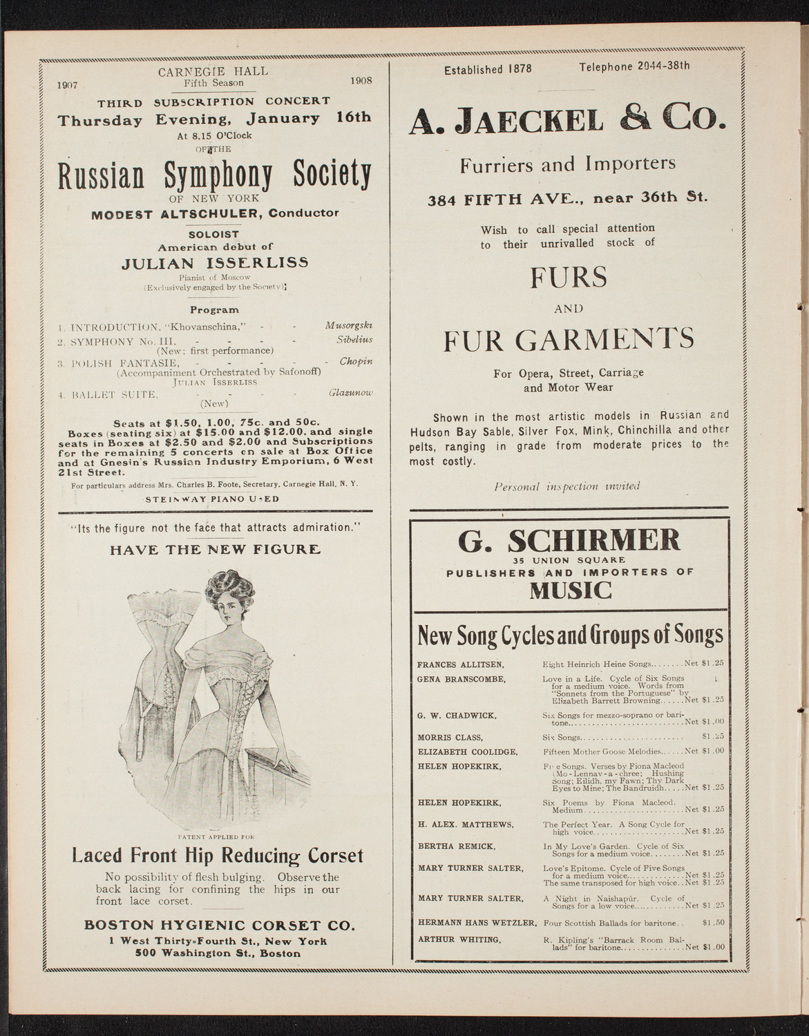 Symphony Concert for Young People, December 21, 1907, program page 8
