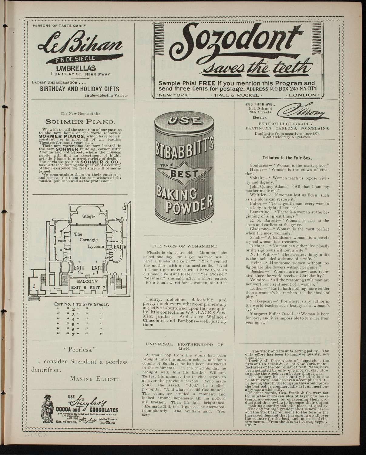 Shakespeare Recital by Marshall Darrach, November 11, 1898, program page 3
