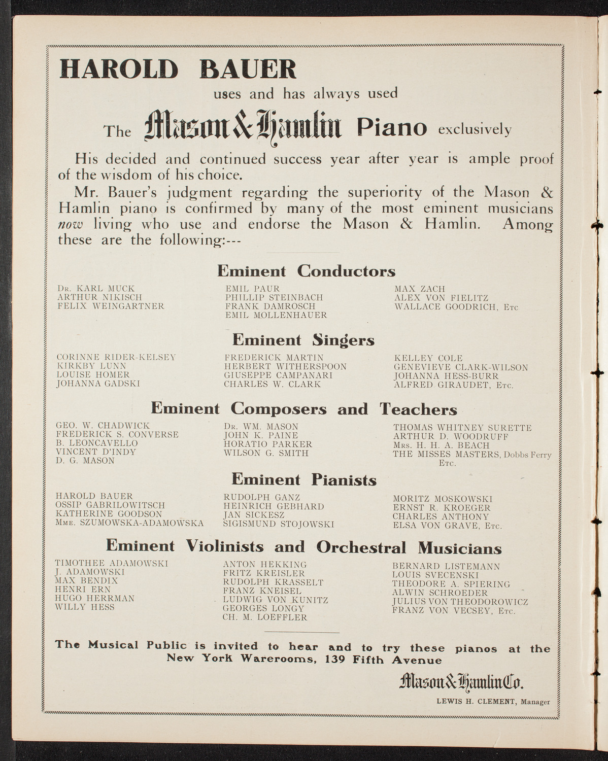 The Civic Forum, April 28, 1908, program page 10