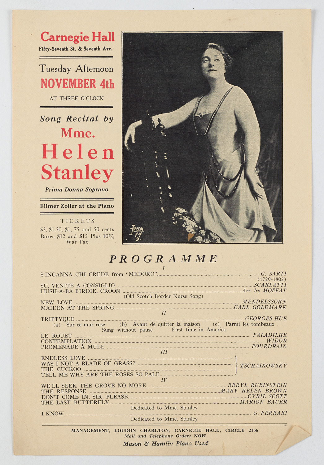 Helen Stanley, November 4, 1919