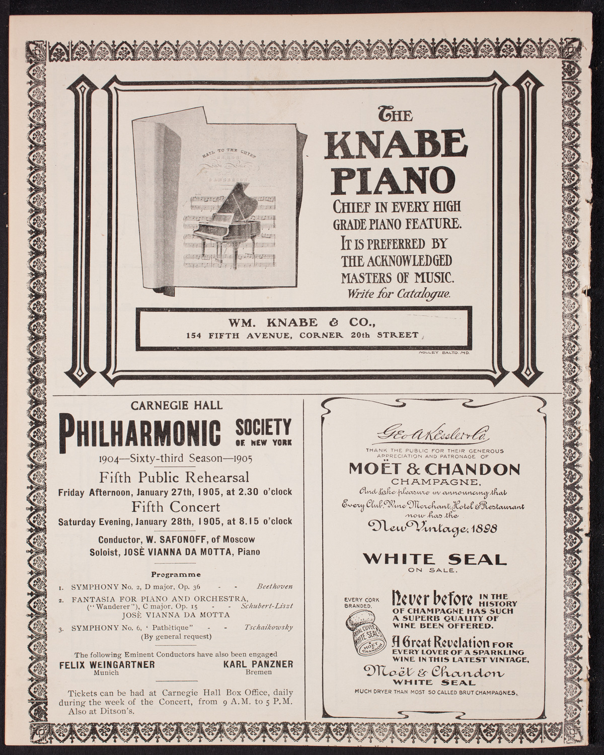 Eugène Ysaÿe, Violin, with the New York Symphony Orchestra, January 15, 1905, program page 12