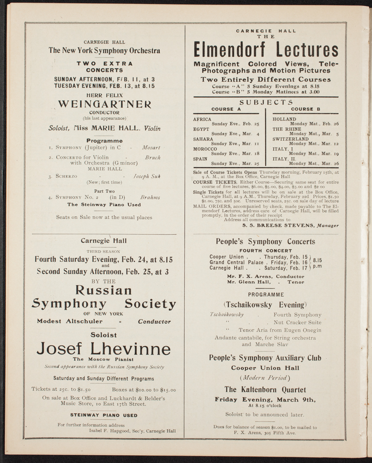 New York Philharmonic, February 9, 1906, program page 10