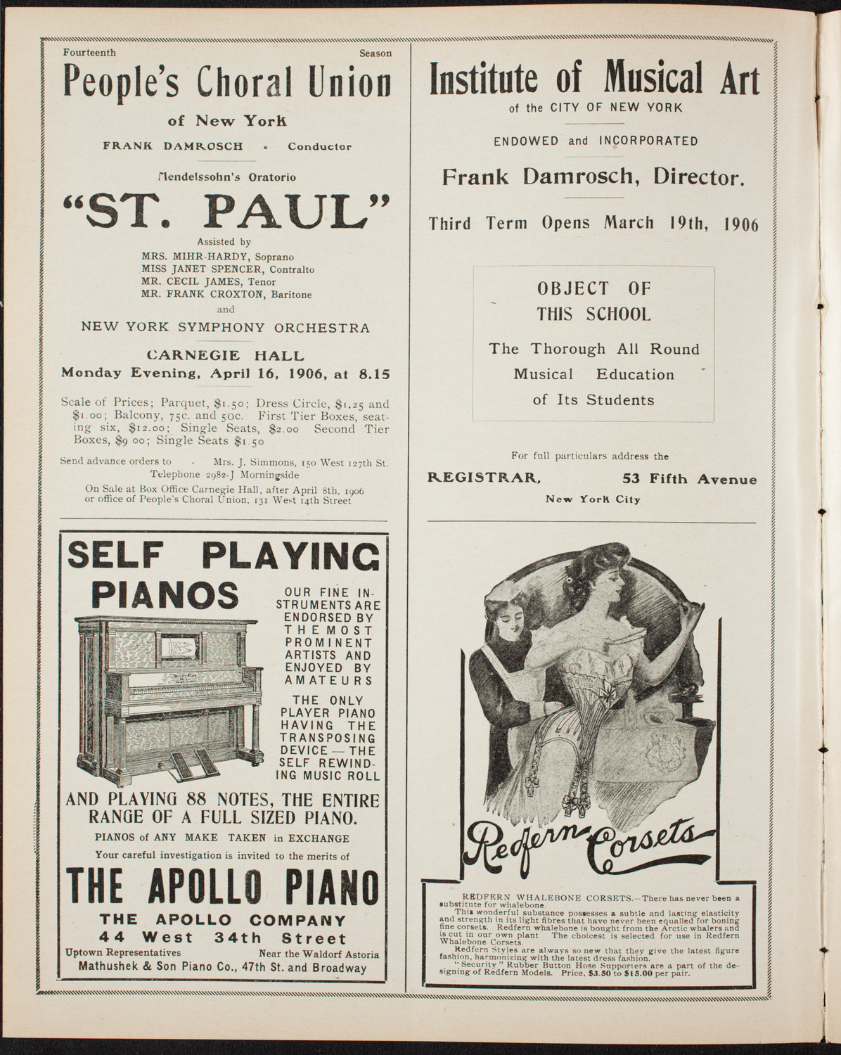 Gaelic Society: Feis Ceoil Agus Seanachas, April 15, 1906, program page 2