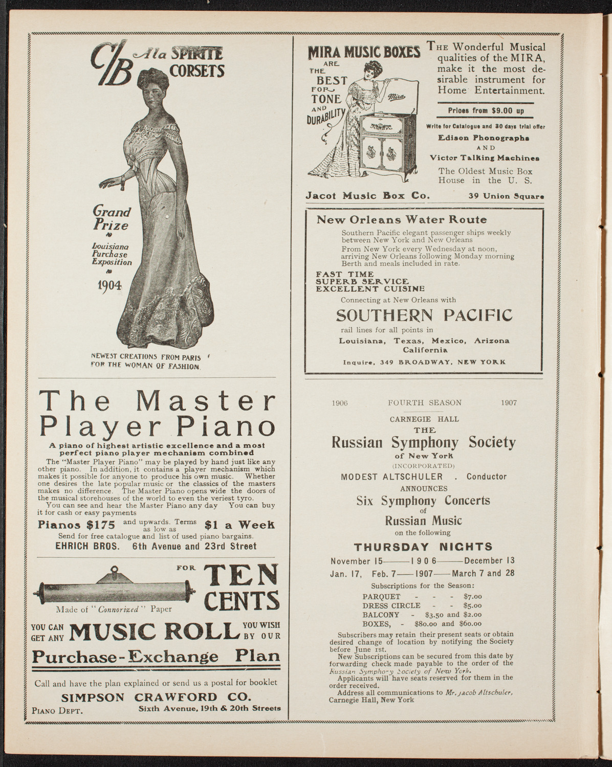 Benefit Concert and Lecture: Society of St. Vincent de Paul, April 22, 1906, program page 8