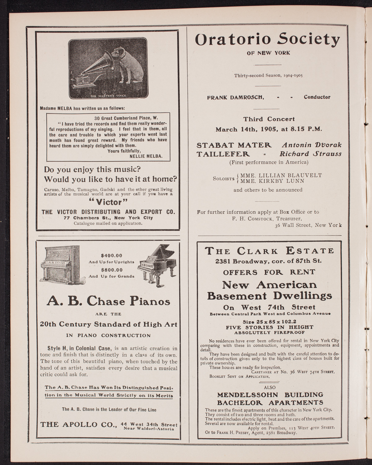 Benefit: German Hospital and Dispensary, January 8, 1905, program page 2