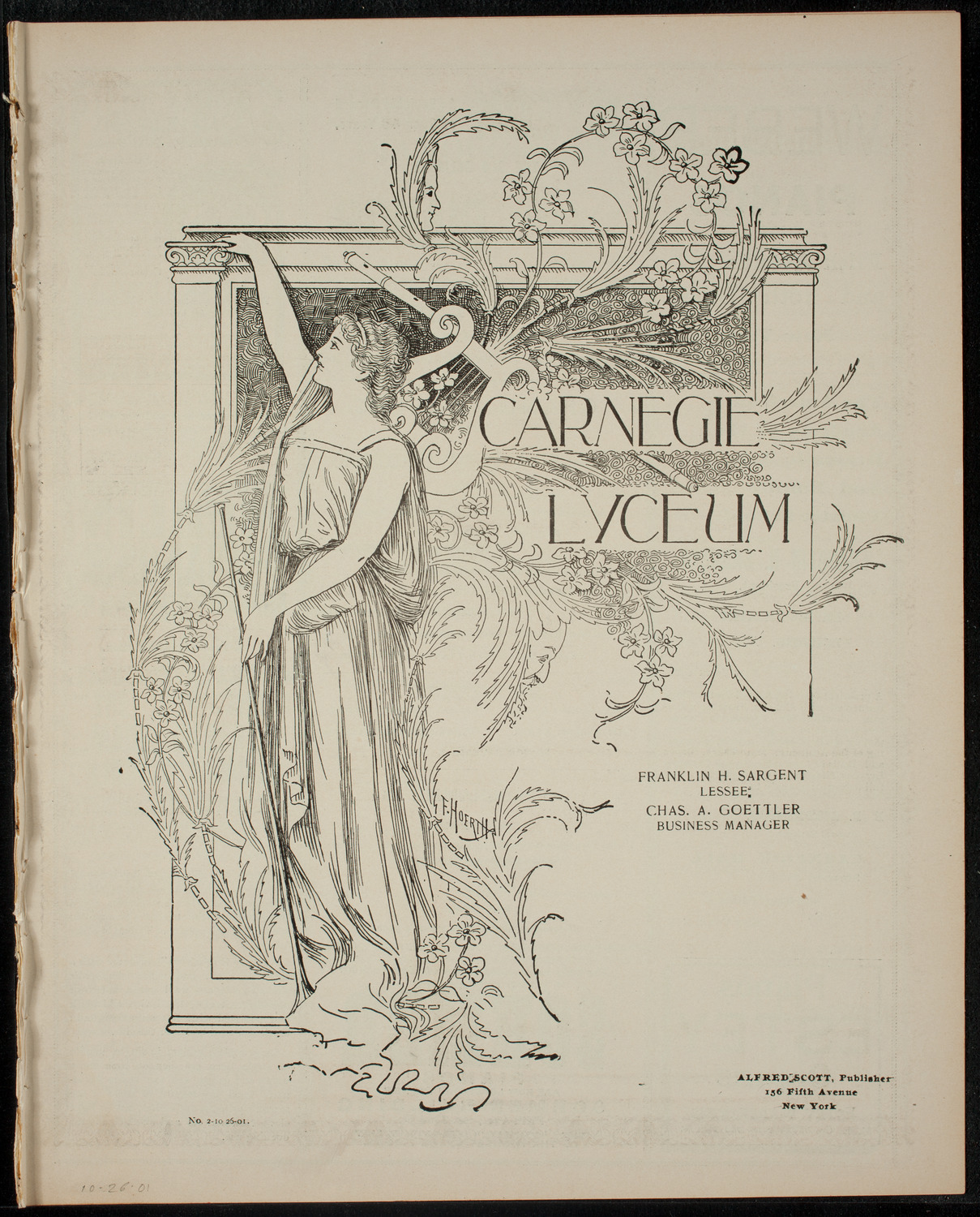 Grand Concert by Signorina Lucia Giacomino, October 26, 1901, program page 1