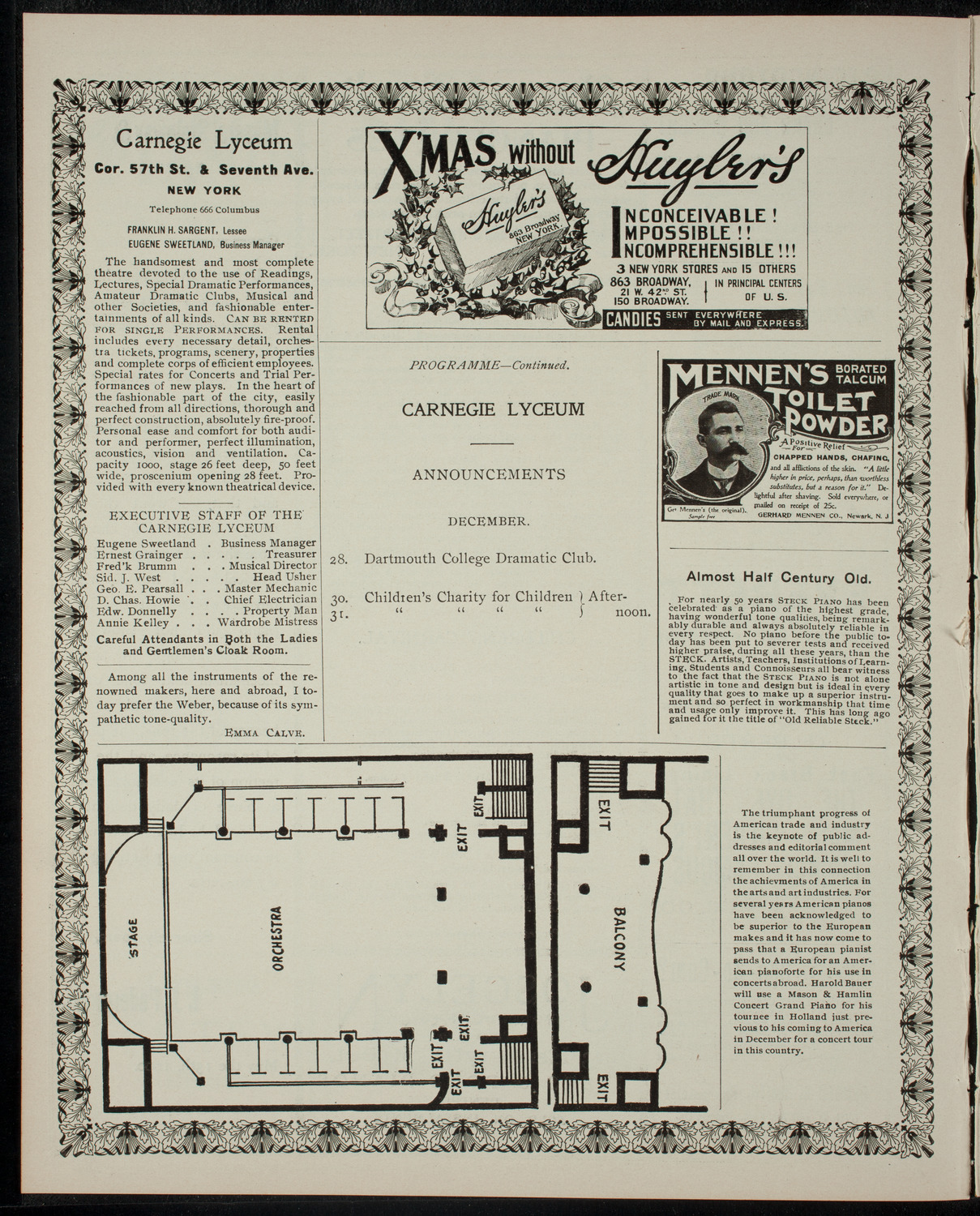 Entertainment for the Benefit of the Hebrew Technical School for Girls, December 26, 1901, program page 4