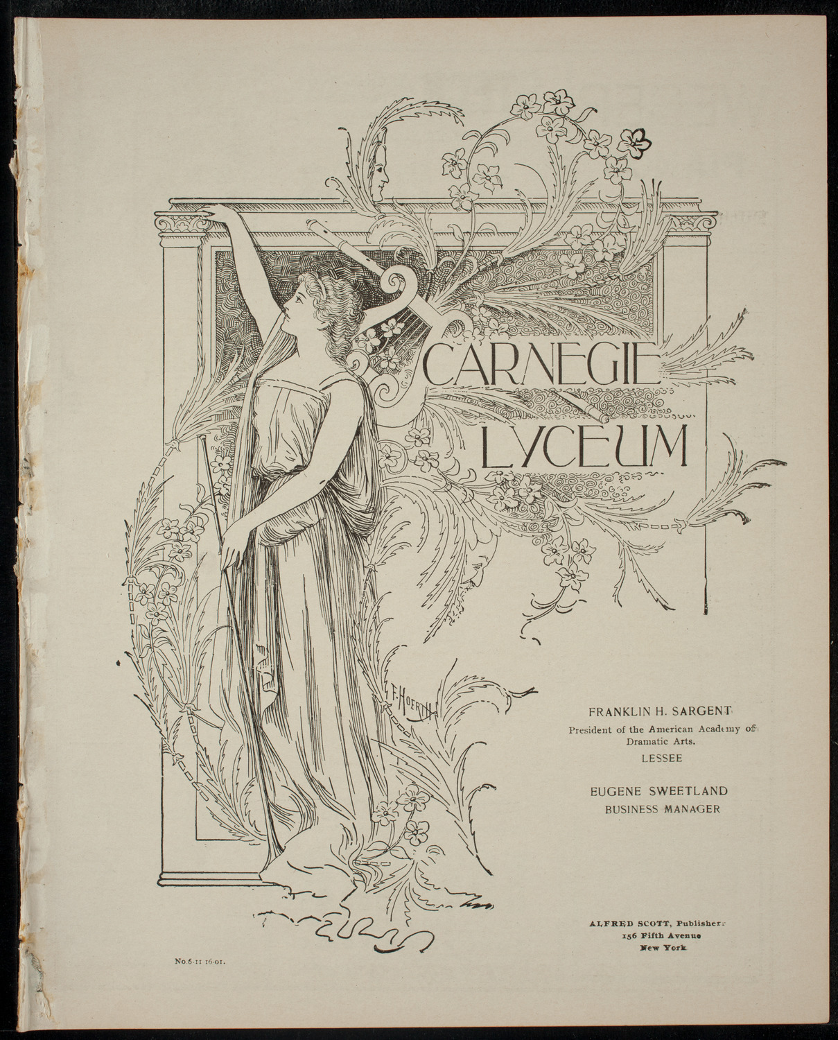 Academy Stock Company of the American Academy of Dramatic Arts and Empire Theatre Dramatic School, November 16, 1901, program page 1