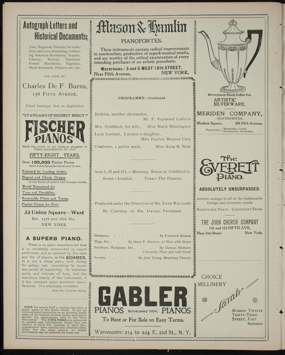 Amateur Comedy Club, February 11, 1899, program page 6