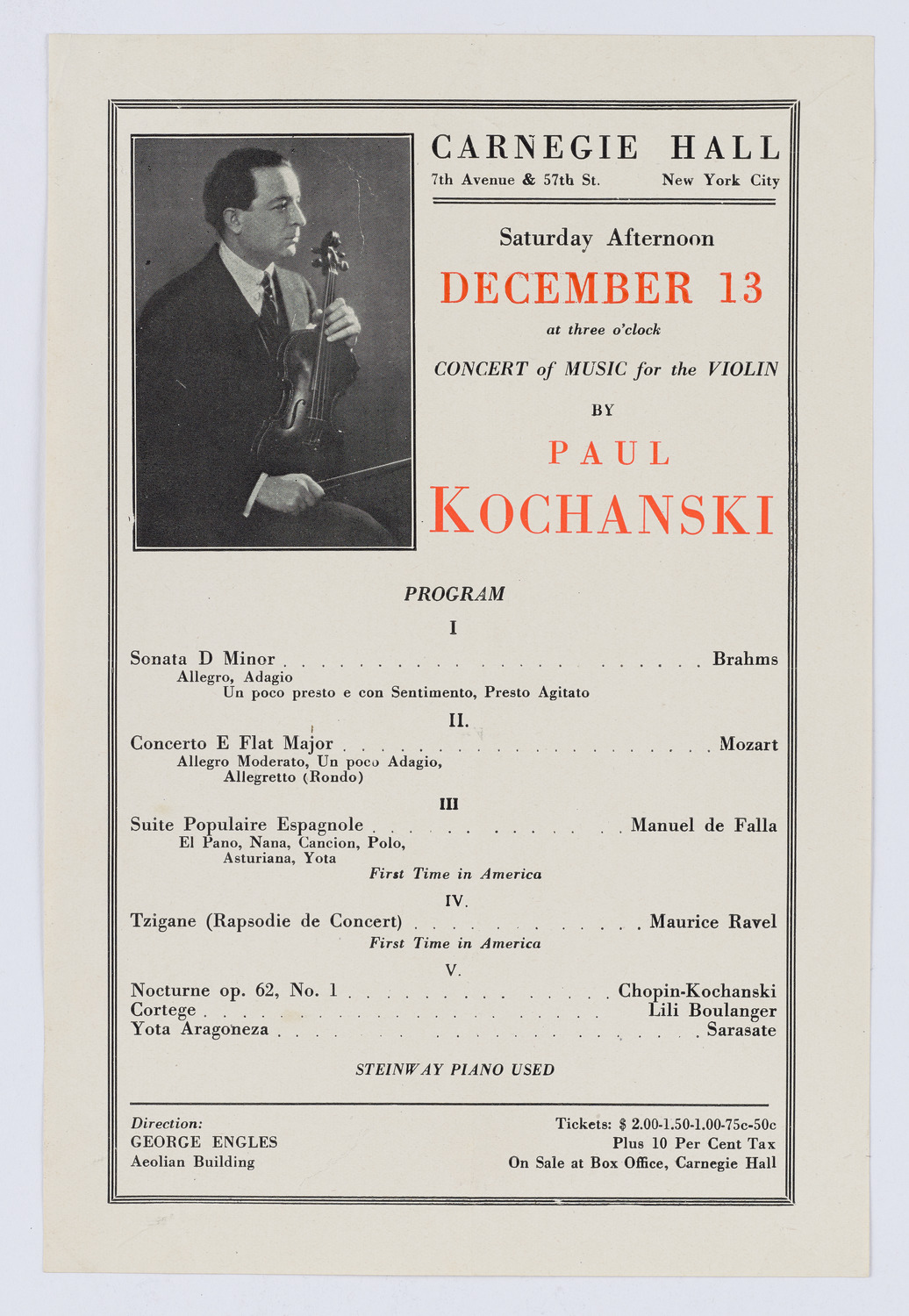 Paul Kochanski, December 13, 1924