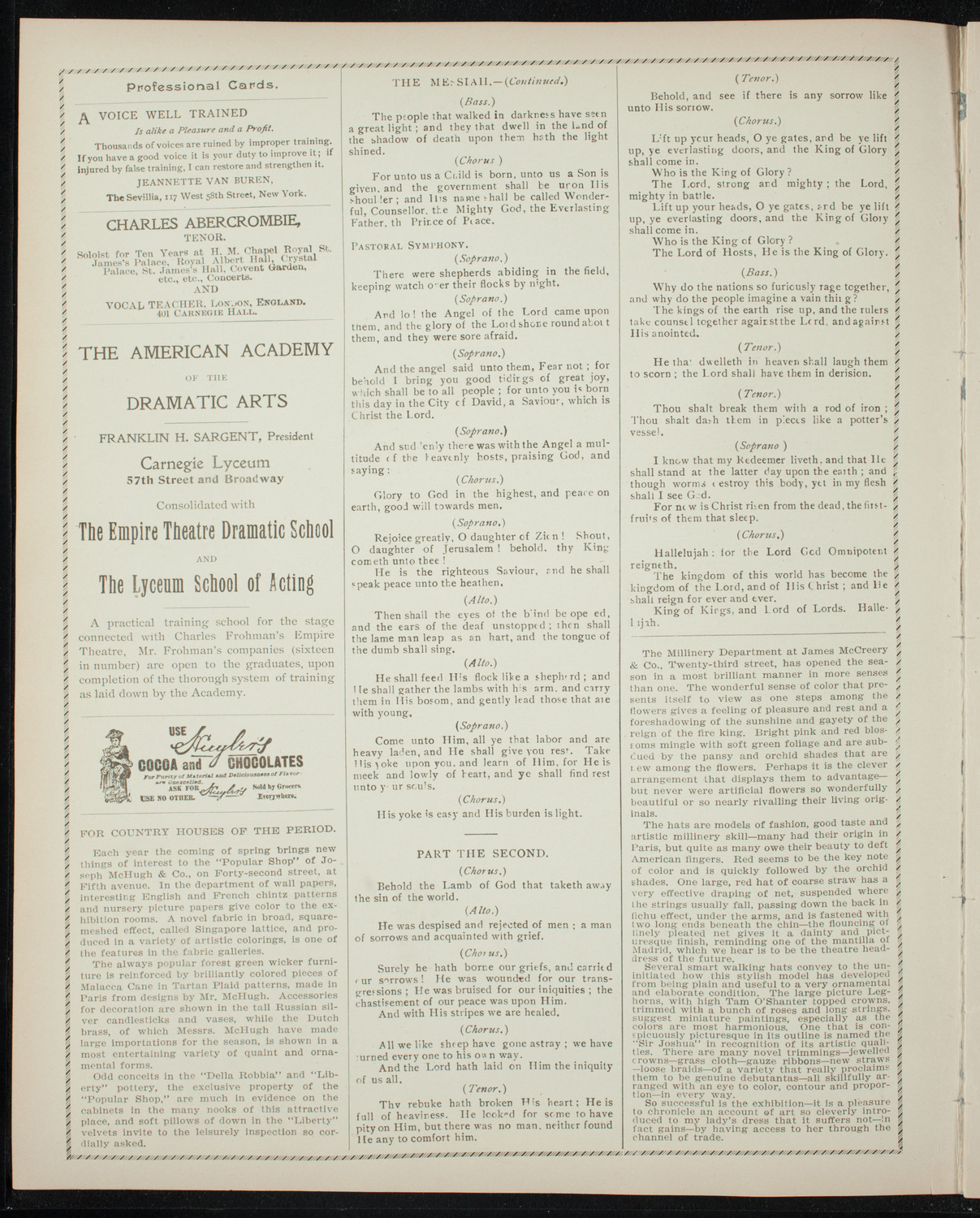 People's Choral Union and Advanced Class, May 3, 1897, program page 2