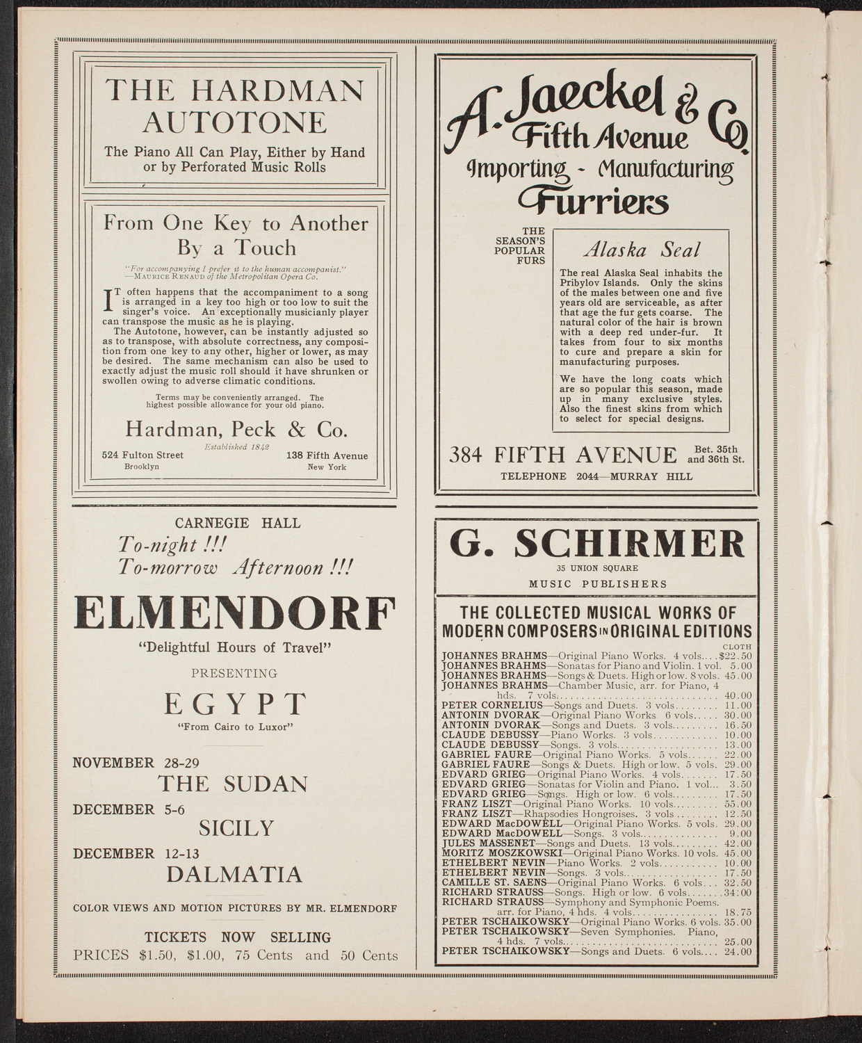 New York Philharmonic, November 21, 1909, program page 8
