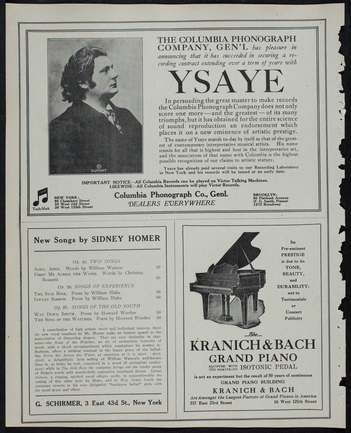 New York Philharmonic, January 5, 1913, program page 6
