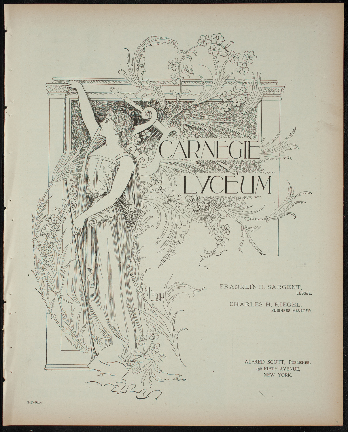 Comparative Literature Society Saturday Morning Conference, March 25, 1899, program page 1