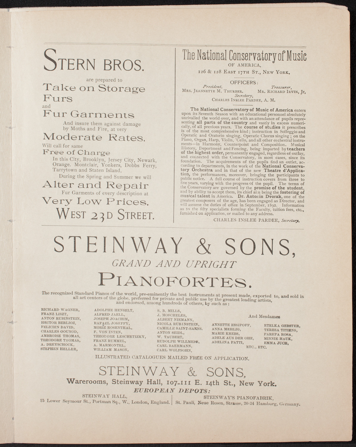 Benefit: Crippled Children at Post Graduate Hospital, April 21, 1892, program page 7