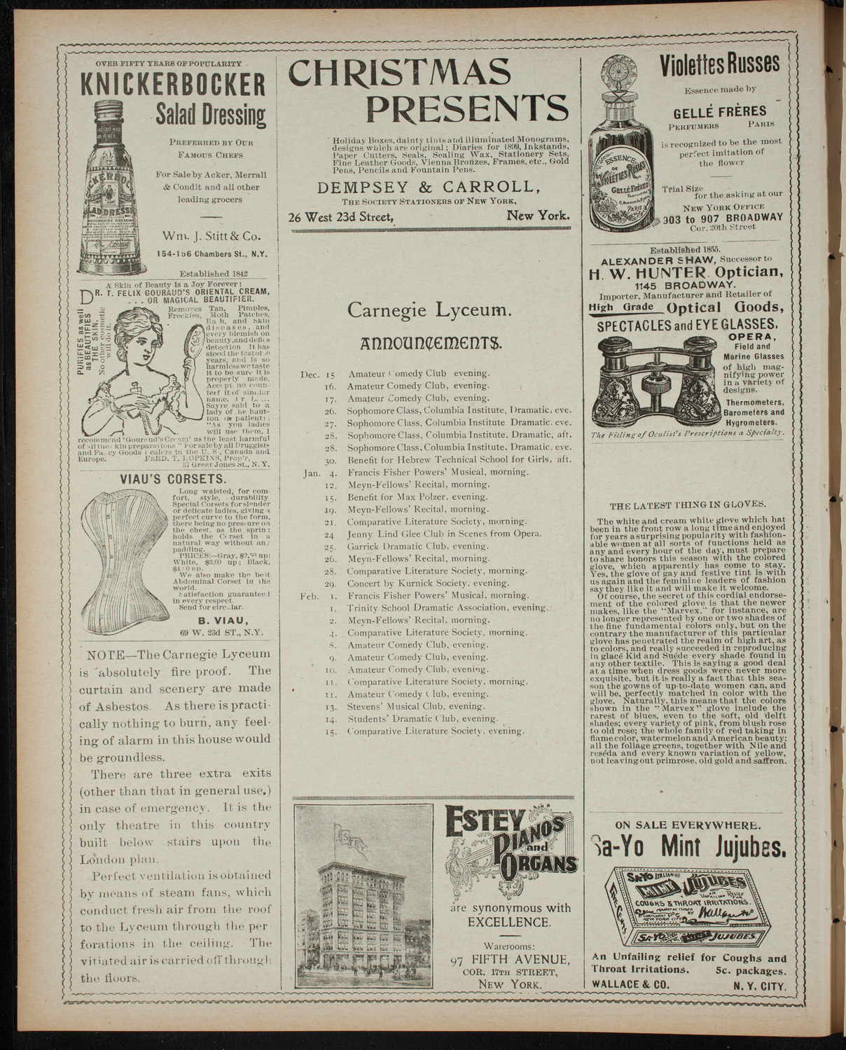 Amateur Comedy Club, December 14, 1898, program page 2