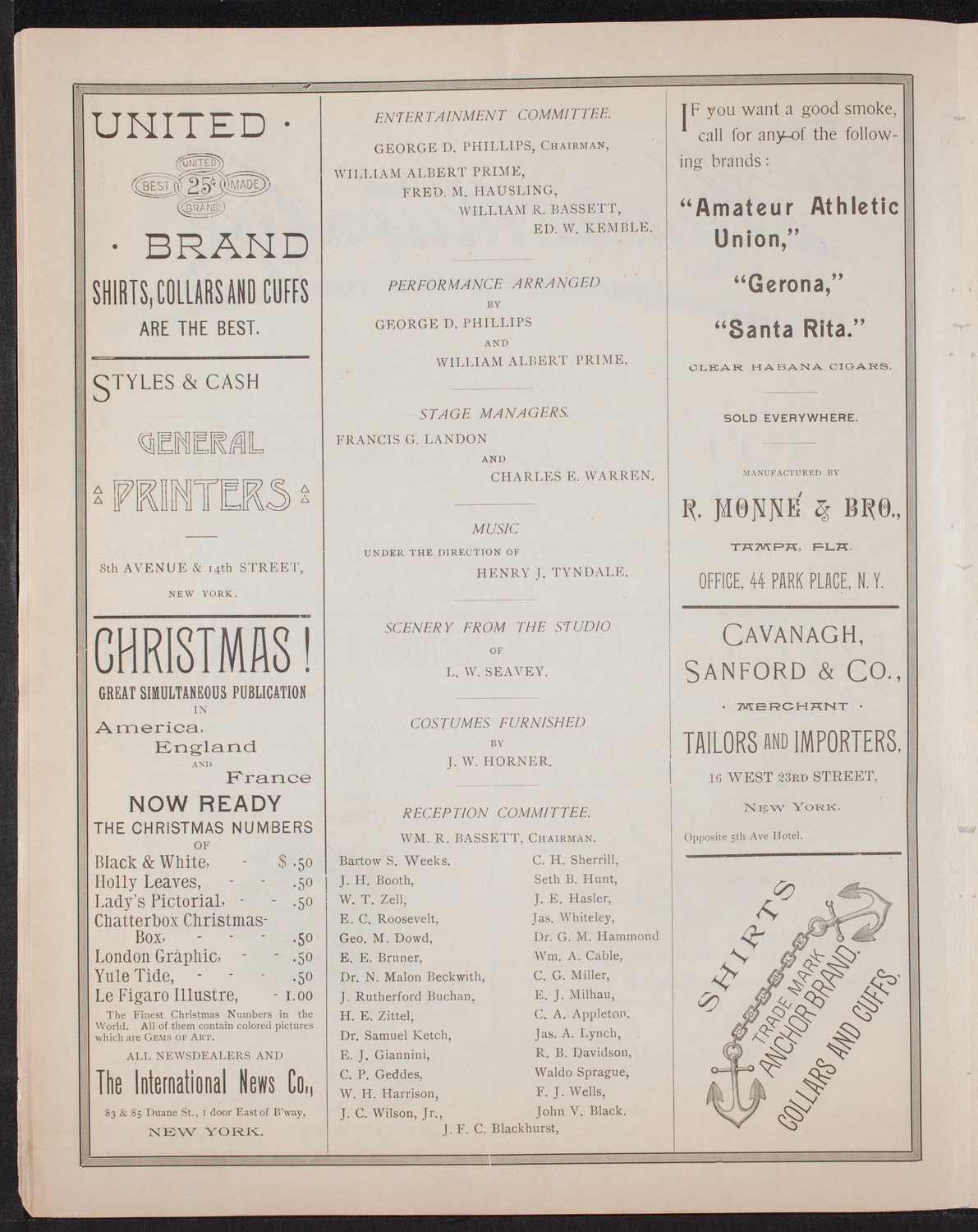 New York Athletic Club Minstrel Show, November 30, 1892, program page 10
