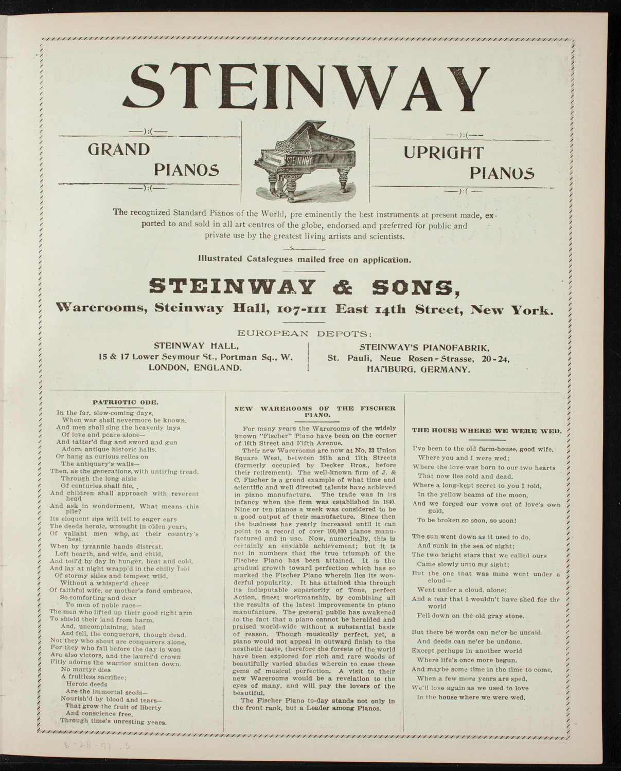 Illustrated Lecture: Evolution of the Earth, March 28, 1897, program page 5