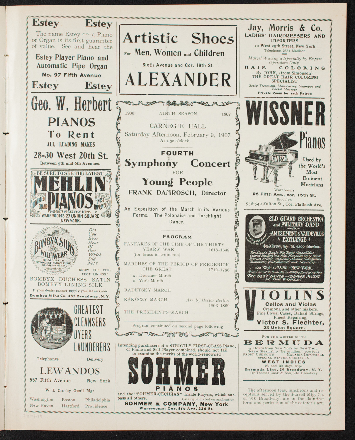 Symphony Concert for Young People, February 9, 1907, program page 5