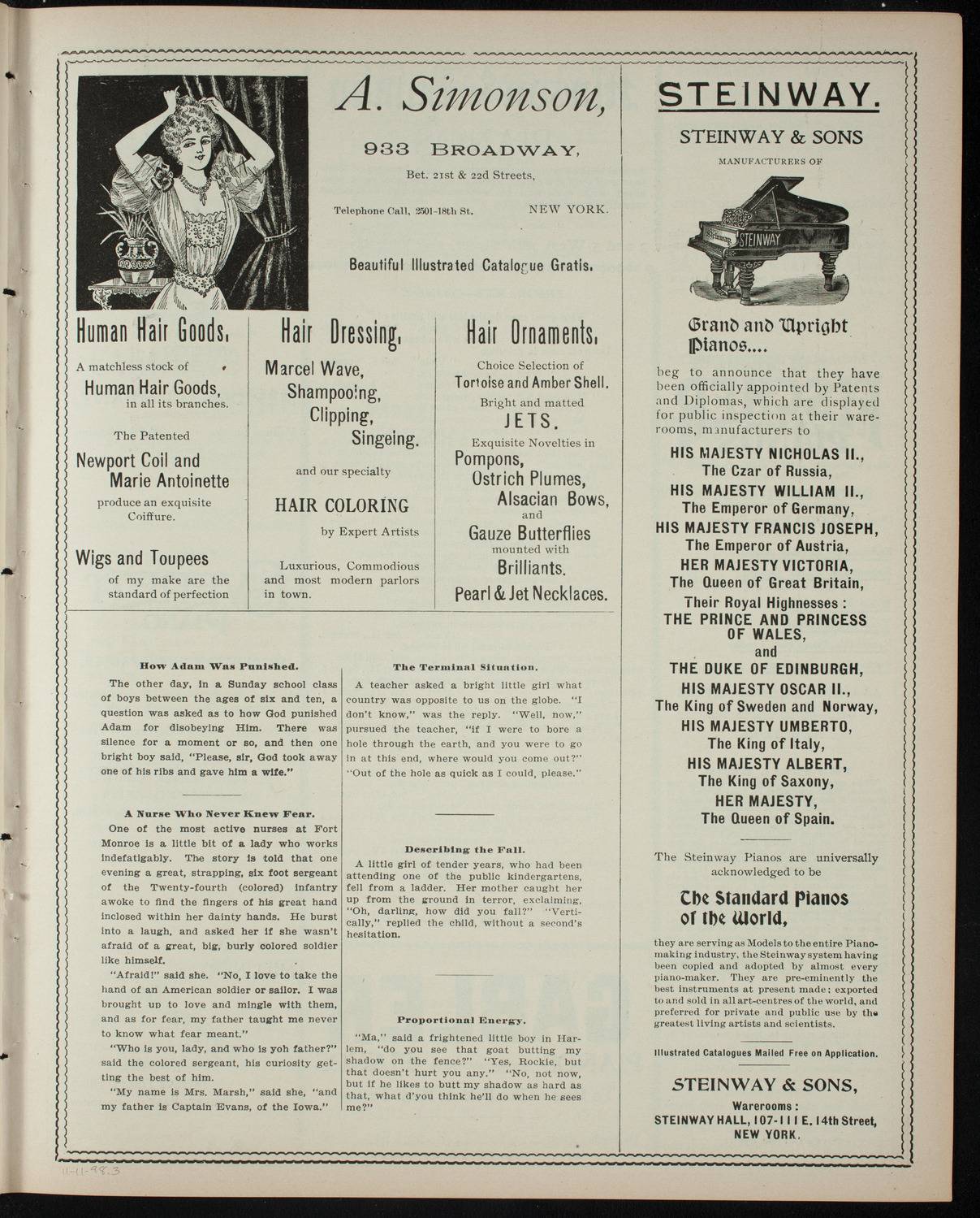 Shakespeare Recital by Marshall Darrach, November 11, 1898, program page 5