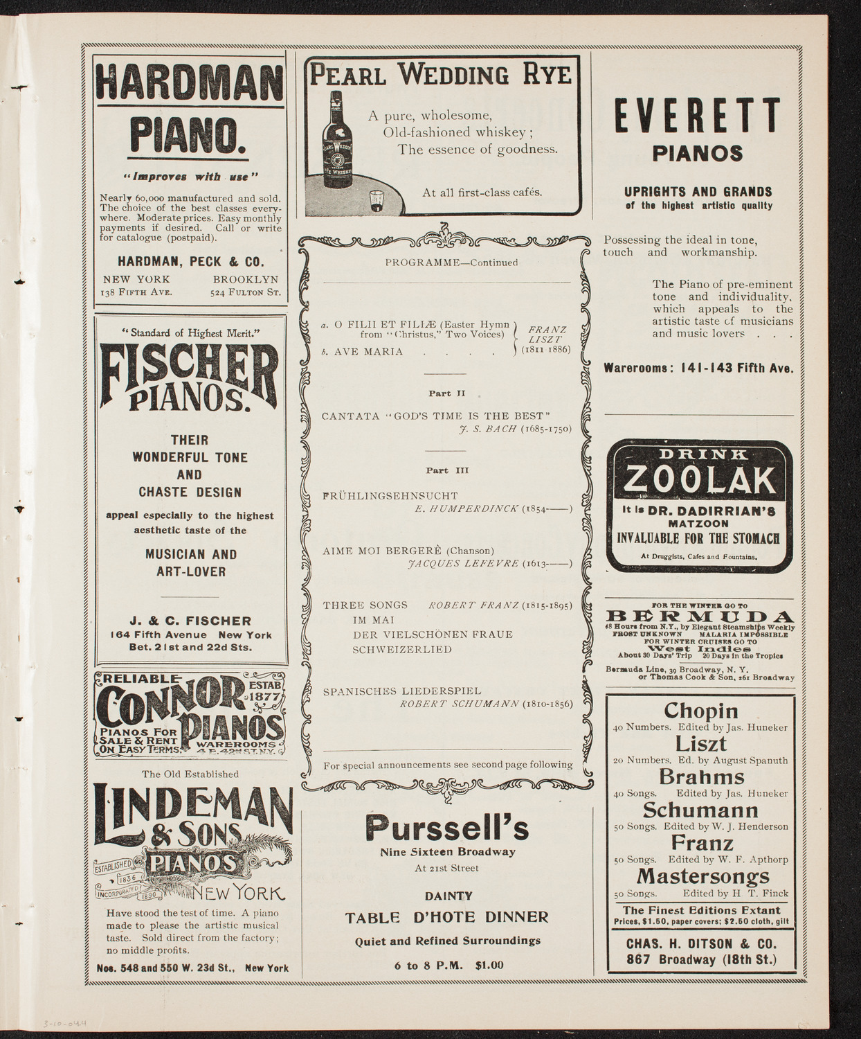 Musical Art Society of New York, March 10, 1904, program page 7