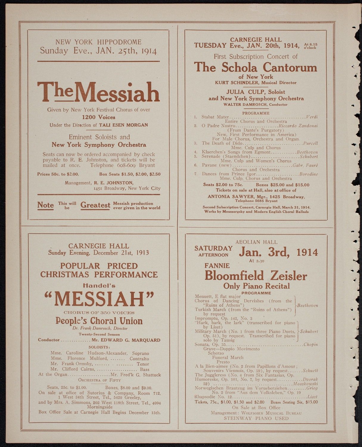 Columbia University Festival Chorus, December 17, 1913, program page 10