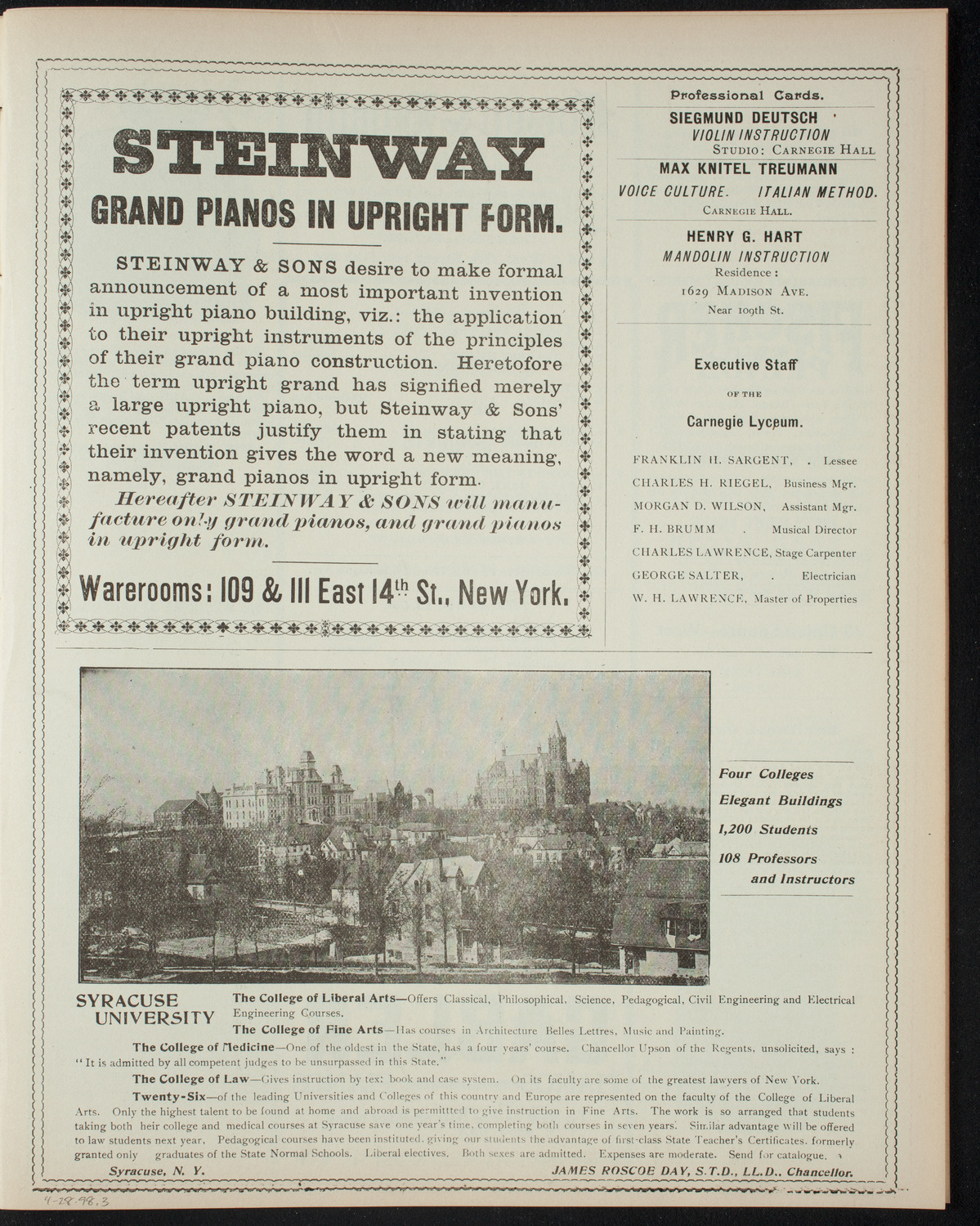 Albert Gerard-Thiers with The Lyric Club and Others, April 28, 1898, program page 5