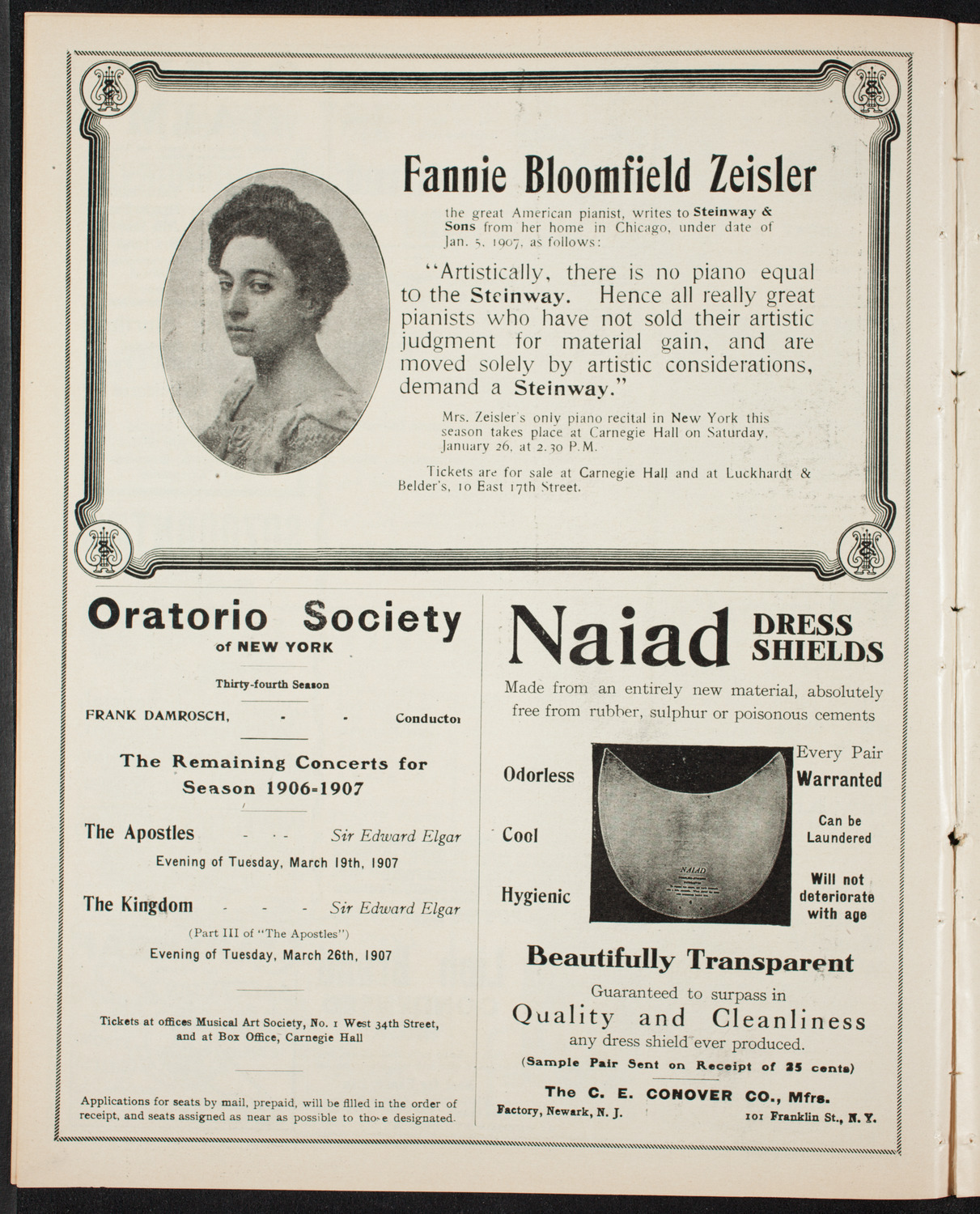 Russian Symphony Society of New York, January 17, 1907, program page 4