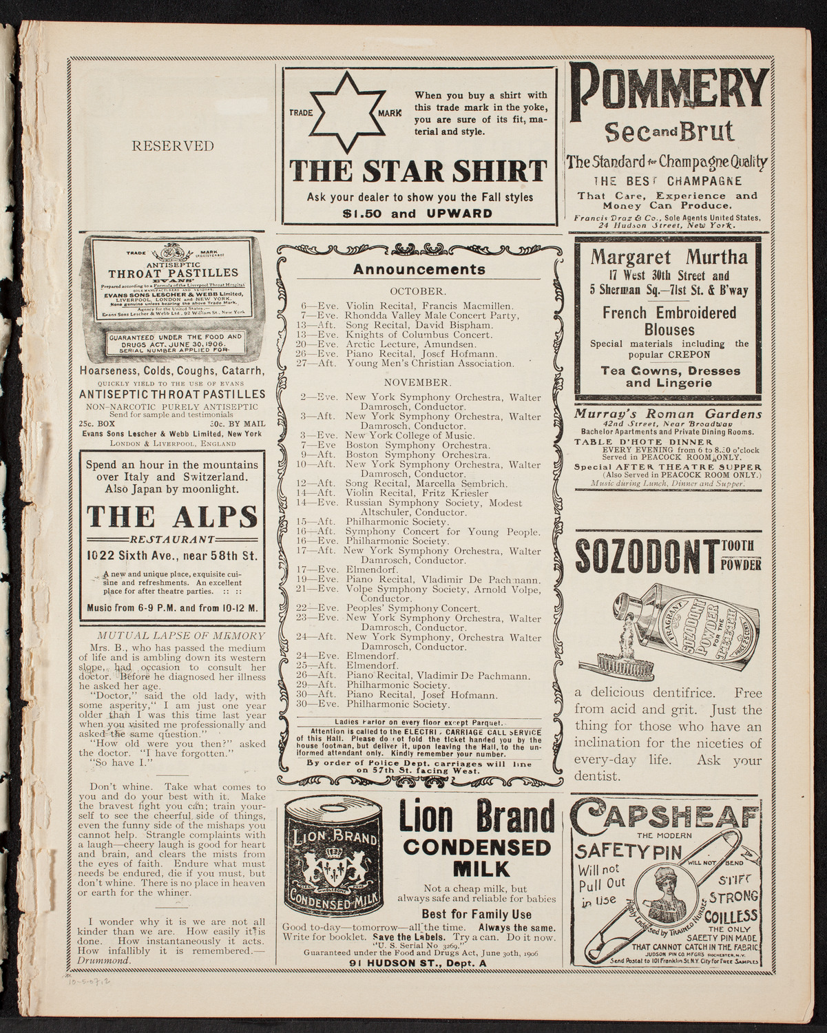 Meeting: Metropolitan Street Railway Association, October 5, 1907, program page 3